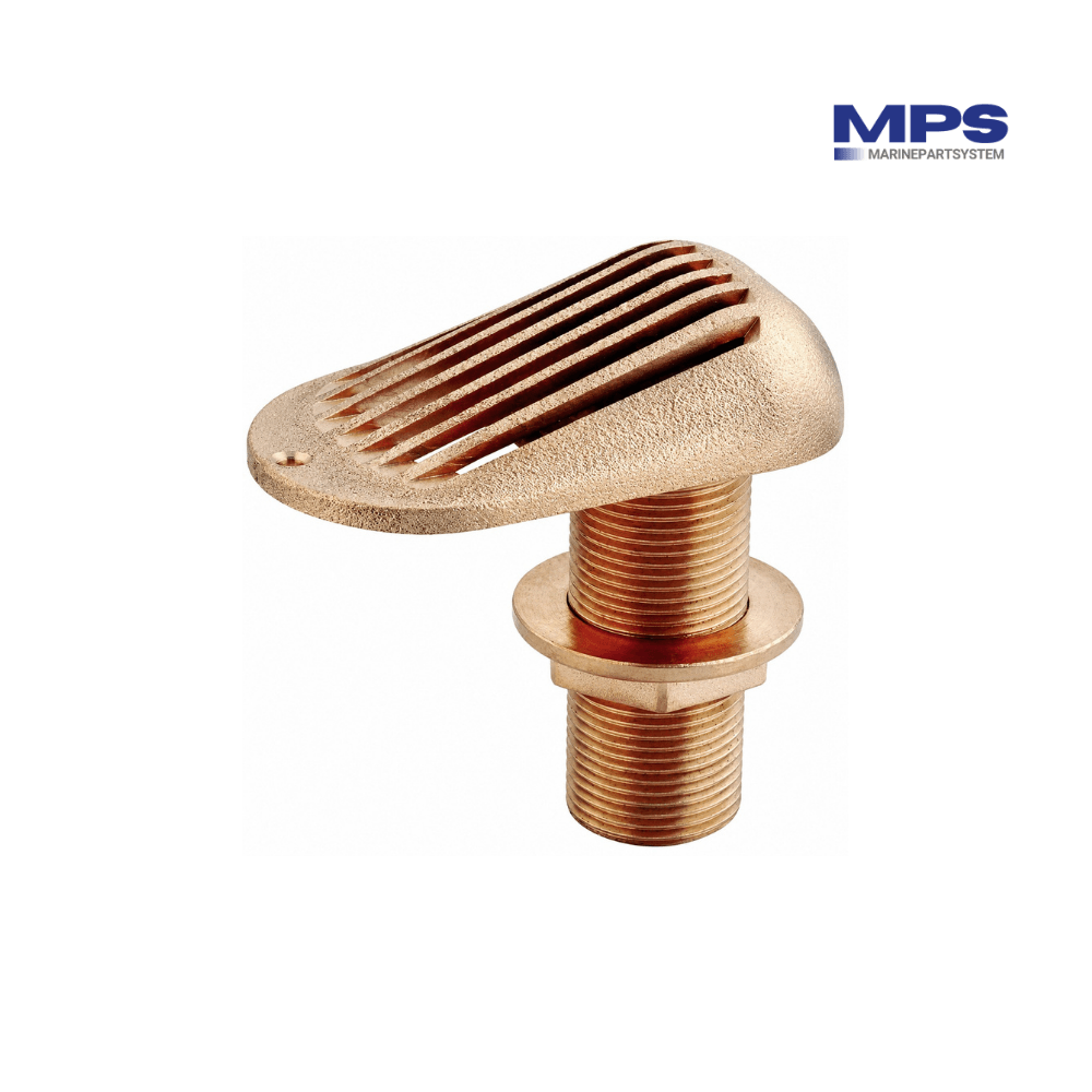 Bronze Through-Hull Water Intake with Grille 1" - GS30602