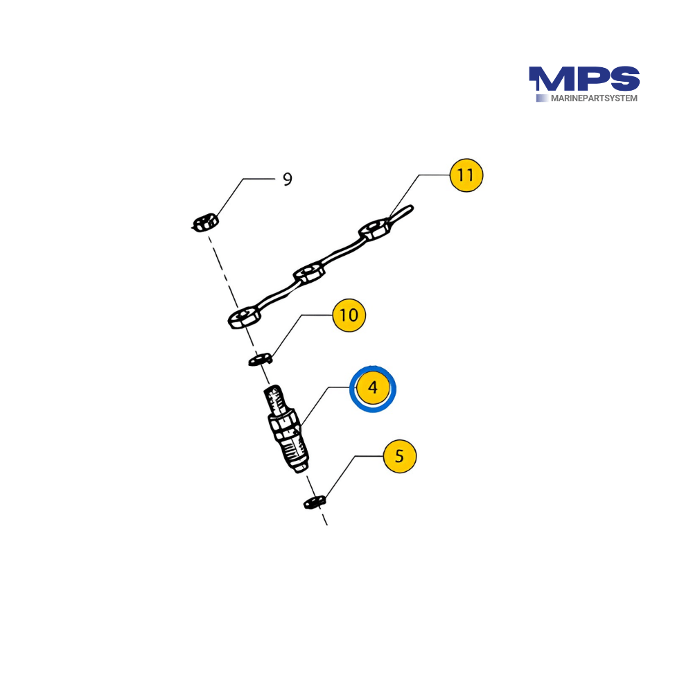 Vetus brandstofinjectorsproeier en houder als set - STM9833
