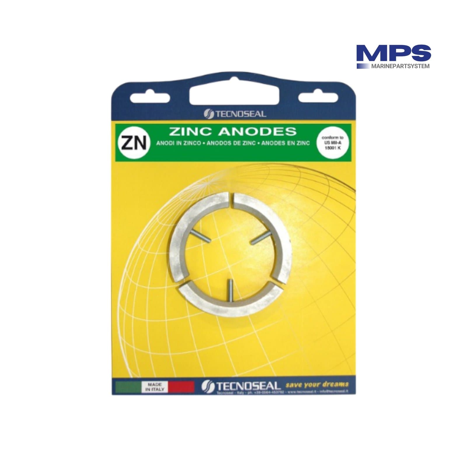 Kit ánodo Volvo Penta - Saildrive 3 palas Zinc (incluye pernos) 3858399