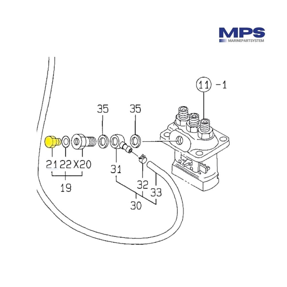 Bomba de inyección de tornillo de purga Yanmar GM Serie YSM QM - 124060-59380